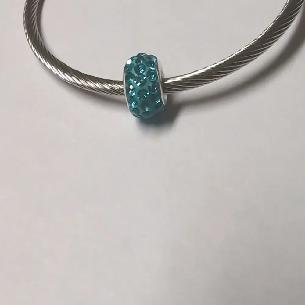 Blue Rhinestones Charm for Pandora Style‎ Bracelet